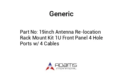 19inch Antenna Re-location Rack Mount Kit 1U Front Panel 4 Hole Ports w/ 4 Cables