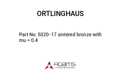 5020-17 sintered bronze with mu = 0.4