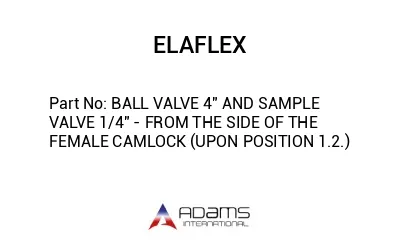 BALL VALVE 4" AND SAMPLE VALVE 1/4" - FROM THE SIDE OF THE FEMALE CAMLOCK (UPON POSITION 1.2.)