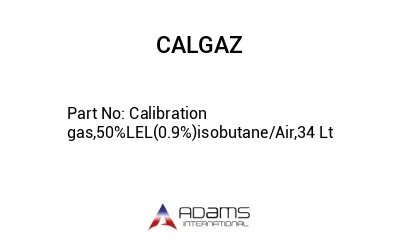 Calibration gas,50%LEL(0.9%)isobutane/Air,34 Lt