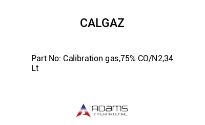 Calibration gas,75% CO/N2,34 Lt