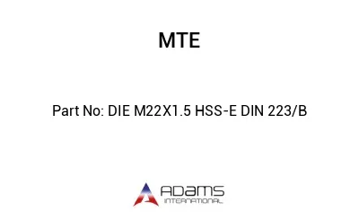 DIE M22X1.5 HSS-E DIN 223/B