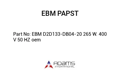 EBM D2D133-DB04-20 265 W. 400 V 50 HZ oem