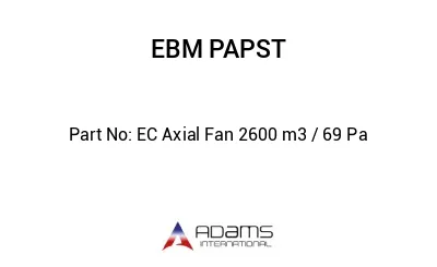 EC Axial Fan 2600 m3 / 69 Pa