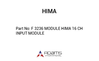 F 3236 MODULE HIMA 16 CH INPUT MODULE