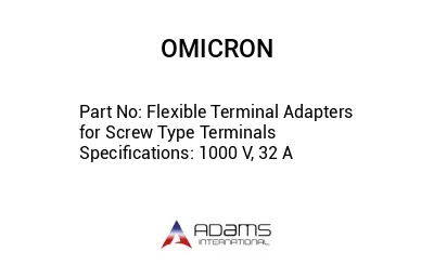 Flexible Terminal Adapters for Screw Type Terminals Specifications: 1000 V, 32 A