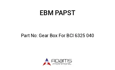Gear Box For BCI 6325 040