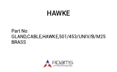 GLAND,CABLE,HAWKE,501/453/UNIV/B/M25 BRASS