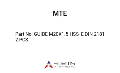 GUIDE M20X1.5 HSS-E DIN 2181 2 PCS