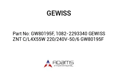 GW80195F, 1082-2293340 GEWISS  ZNT C/L4X55W 220/240V-50/6 GW80195F