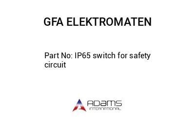 IP65 switch for safety circuit