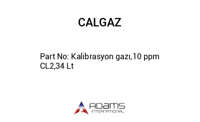 Kalibrasyon gazı,10 ppm CL2,34 Lt