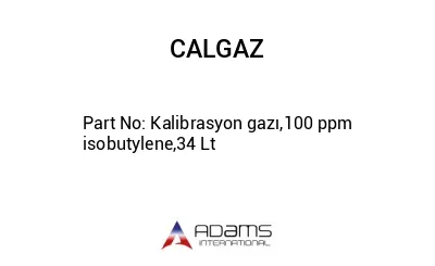 Kalibrasyon gazı,100 ppm isobutylene,34 Lt