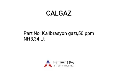 Kalibrasyon gazı,50 ppm NH3,34 Lt