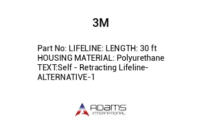 LIFELINE: LENGTH: 30 ft HOUSING MATERIAL: Polyurethane TEXT:Self - Retracting Lifeline-ALTERNATIVE-1