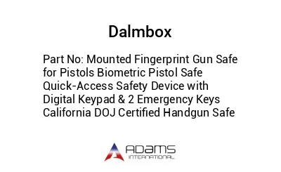 Mounted Fingerprint Gun Safe for Pistols Biometric Pistol Safe Quick-Access Safety Device with Digital Keypad & 2 Emergency Keys California DOJ Certified Handgun Safe