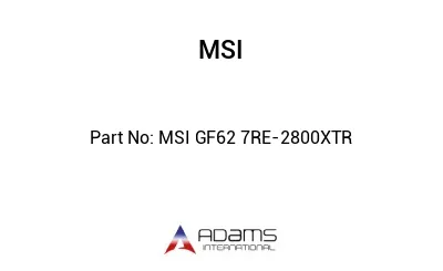 MSI GF62 7RE-2800XTR