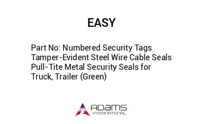 Numbered Security Tags Tamper-Evident Steel Wire Cable Seals Pull-Tite Metal Security Seals for Truck, Trailer (Green)