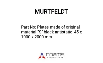 Plates made of original material "S" black antistatic  45 x 1000 x 2000 mm