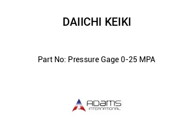 Pressure Gage 0-25 MPA