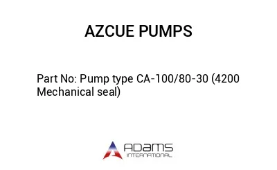 Pump type CA-100/80-30 (4200 Mechanical seal)