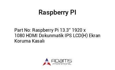 Raspberry Pi 13.3’’ 1920 x 1080 HDMI Dokunmatik IPS LCD(H) Ekran Koruma Kasalı