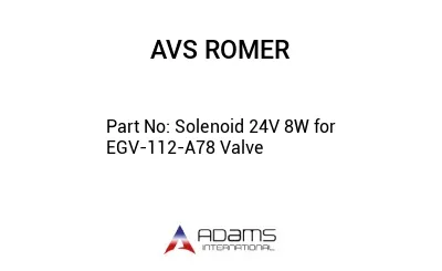 Solenoid 24V 8W for EGV-112-A78 Valve