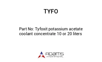 Tyfoxit potassium acetate coolant concentrate 10 or 20 liters