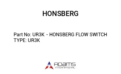 UR3K - HONSBERG FLOW SWITCH TYPE: UR3K