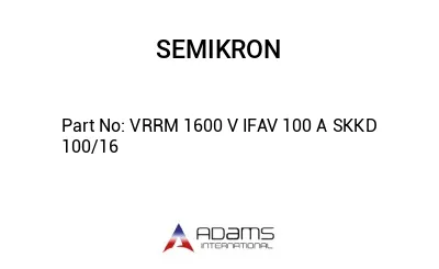 VRRM 1600 V IFAV 100 A SKKD 100/16